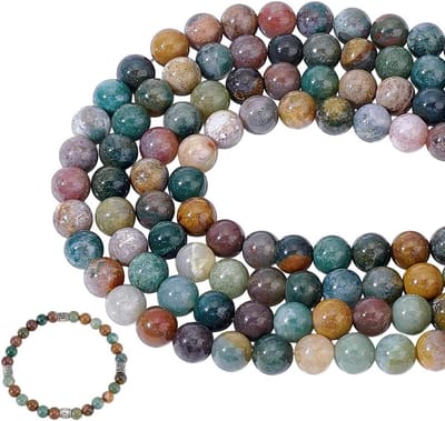 240 Stuks Natuurlijke Indiase Agaat Kralen 6mm - Gladde Ronde Edelsteen Kralen voor Sieraden Maken, Armbanden, Kettingen en Oorbellen DIY Craft