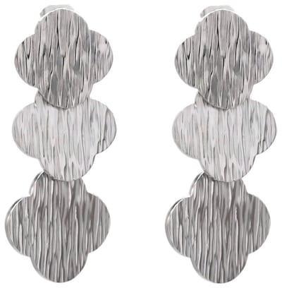 Oorbellen Klaver - RVS - 4 cm - Zilverkleurig