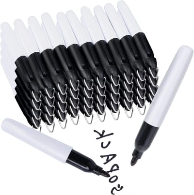 Mini Permanente Markers - Golfbal Markers - Markeren op Diverse Oppervlakken - Sneldrogende Waterdichte Inkt - 50 Stuks - Zwart