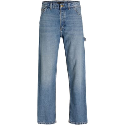 Jack And Jones Eddie Carpenter-jeans voor heren met een relaxte pasvorm (Blauwe Denim)