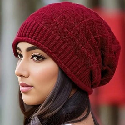 1/2 stuks Geplooide Muts, Gebreide Pet voor Dames, Koreaanse Stijl Enkellaags, Veelzijdig voor Lente & Zomer Solid Color