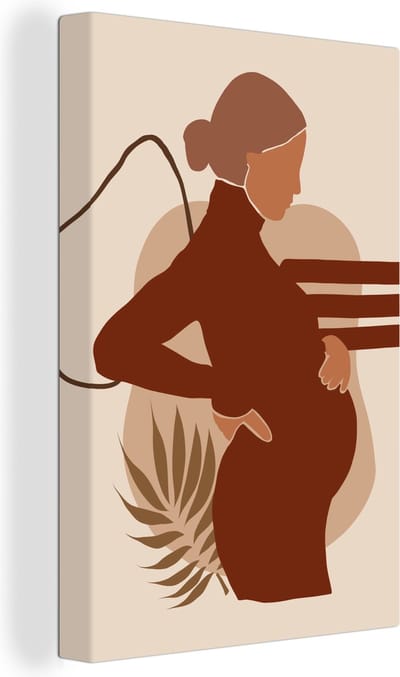 Canvas Schilderij Mama - Zwanger - Ouderschap - 20x30 cm - Wanddecoratie