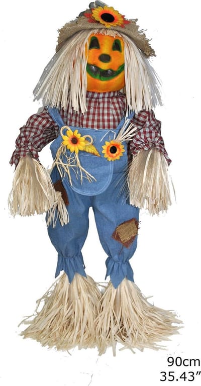 Pompoen 90 cm met fiber licht  - halloween decoratie