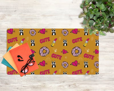 Coloray Bureau Onderlegger - Meisjesachtige doodle Onderlegger Bureau - 90 cm x 45 cm - Veelkleurig Bureau Onderlegger - Bureau Onderlegger Groot - Bureau Onderlegger XXL - Computer Mat - Bureau Pad