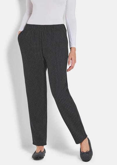 Behaaglijke vrijetijdsbroek - grijs / gestr. - Gr. 26 van Goldner Fashion