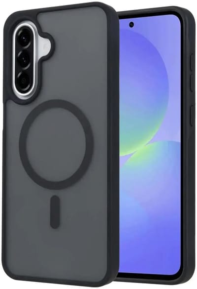Hoesje Geschikt voor Samsung Galaxy A36 - Compatibel met MagSafe - Matte Beschermhoes - Back Cover met Magneet - Zwart