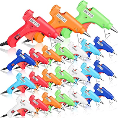 Mini Lijmpistolen - Hitte Lijmpistool Kit - Hobby Knutselen - Met Rubberen Mondstuk - 24 Stuks - Veelkleurig