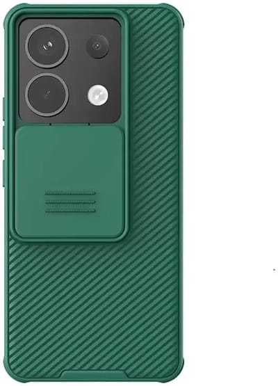 Nillkin CamShield Hoesje voor de Xiaomi Redmi Note 13 Pro 5G / Poco X6 - Back Cover met Camera Slider Donker Groen