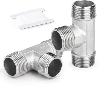 Dailygoods- T stuk 2 Stuks - Roestvrij Staal 304 - 3/4" BSP - Water/Olie/Gas - Hoge Kwaliteit - Nauwkeurige Schroefdraad - Fitting