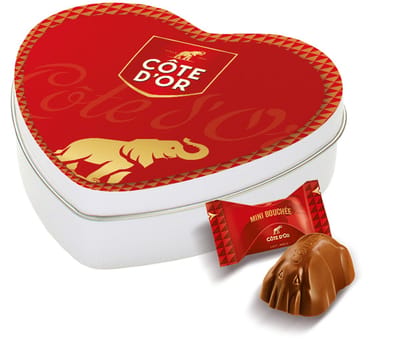 Côte d'Or Mini Bouchée geschenkdoos hartje - chocolade cadeau - 85g