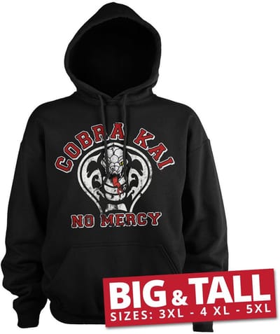 Cobra Kai No Mercy Big & Tall-hoodie, zwart