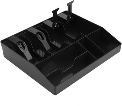 Kassalade - Geldlade Muntenbak - Geld Organiseren - Acht Rastercompartimenten - 32 x 27 x 6 cm - Zwart