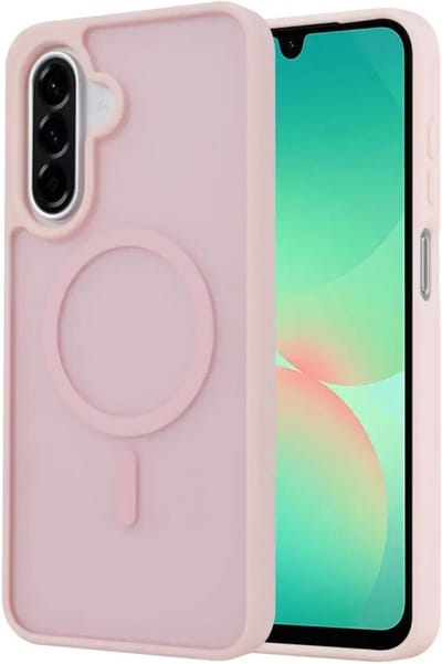Hoesje Geschikt voor Samsung Galaxy A26 - Compatibel met MagSafe - Matte Beschermhoes - Back Cover met Magneet - Roze
