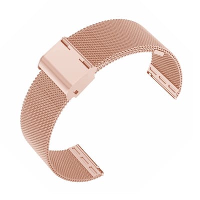 Dailygoods - Quick Release horlogebandje, gaas geweven, 22 mm, rosé goudkleurig