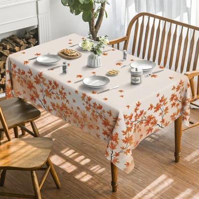 Herfst Thanksgiving Ahornbladeren Waterdicht Tafelkleed Tafeldecor Herbruikbaar Boerderijkeuken Eettafelkleed Herfstdecor 90x140cm gray