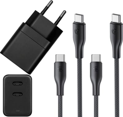 Snellader geschikt voor Galaxy S26 Ultra, S26+, S26, S25 Ultra, S25+, S25 - 35w usb C Adapter 2 Poorten + usb C Kabel 1 Meter - Telefoon en Tablet Oplader