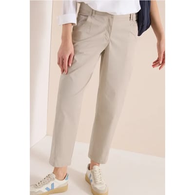 Mid Waist broek met barrel pijpen in casual pasvorm