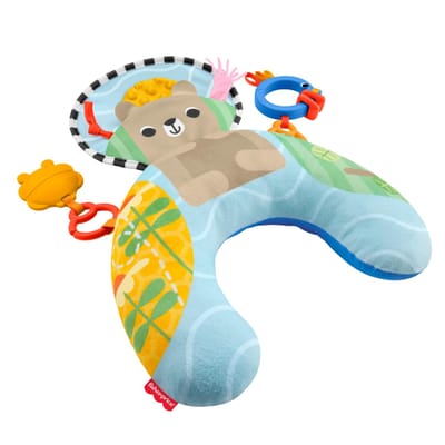 Fisher-Price Zintuiglijke Avonturen Buikligtrainer - voor pasgeborenen met bijtring en rammelaar
