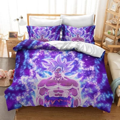 Anime 3D Dragon-Ball Dekbedovertrek,Anime Dragon-Ball Beddengoedset,Dekbed Dekbedovertrek Set Super Saiyan Beddengoedset 140x210cm 2pcs