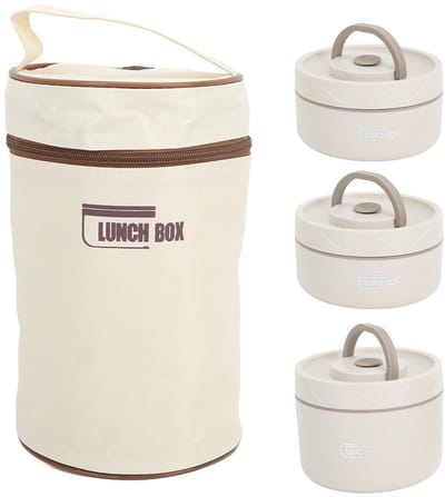 Dailygoods- Lunchcontainer Geïsoleerd - Ronde Thermische Doos - 304 Roestvrij Staal - Deksel Tegen Lekken - Draagbaar Voor Werk/School - Thermosfles