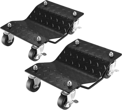 Autoband Dolly - Bandenskates Voertuig - Voertuigen Verplaatsen - 360 Graden Rotatie - 16 x 12 inch - Zwart
