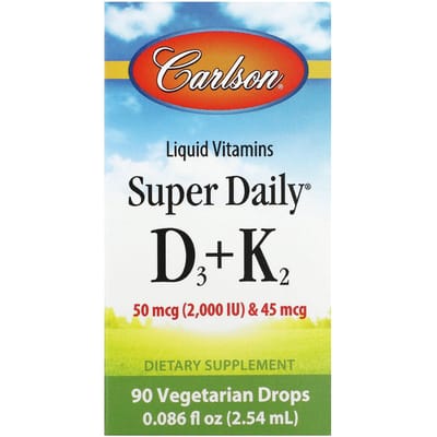 Super Daily® D3 + K2, 50Mcg (2.000 IE) & 45Mcg, 2,54Ml (0,086 vloeistofounce)