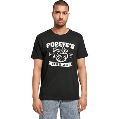Merchcode Popeye - Popeye Barber Shop Heren Tshirt - XS - Zwart