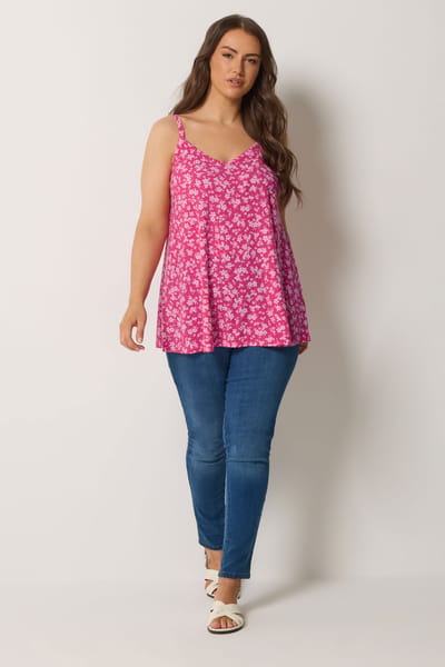 Yours Roze Swingtop Met Bloemenprint Size 66-68