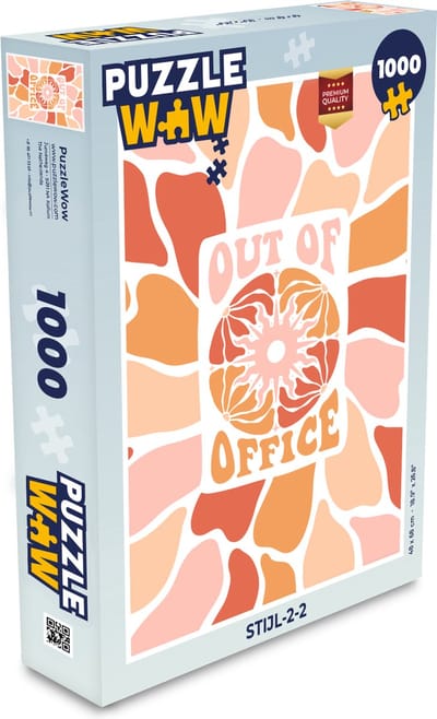 Puzzel Quotes - Out of office - Pastel - Legpuzzel - Puzzel 1000 stukjes volwassenen