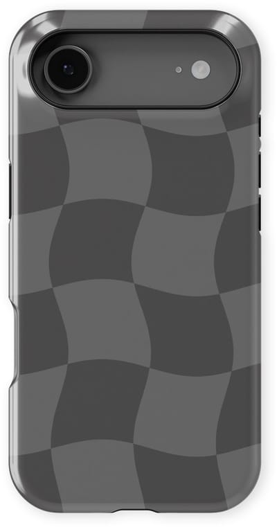 Checkered Warp Hoesje geschikt voor iPhone 17 Air | Geschikt Voor Mag | Uniek Design Hoesje | Beschermhoes geschikt voor iPhone 17 Air Grey Motion