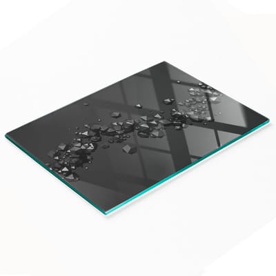 Geharde, multifunctionele, decoratieve 3D-snijplank van glas, 80x52 cm