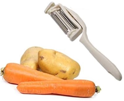 Multifunctioneel schilmesje - Multischiller - 90 graden draaibaar - Dunschiller - 3-in-1 Fruit- Groenteschiller - Fruitschiller - Schilmesje - 18CM - Grijs - CHPN