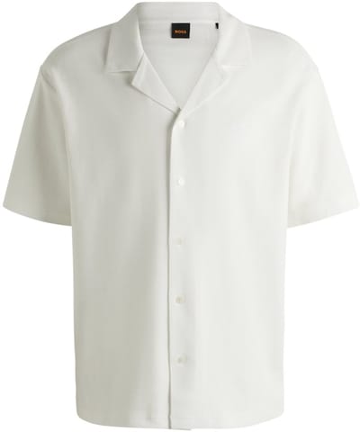 Hugo Boss casual overhemd korte mouw bruin