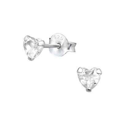 Montebello Oorbellen Licia Witte Topaas - 925 Zilver - Hart - Ø4mm