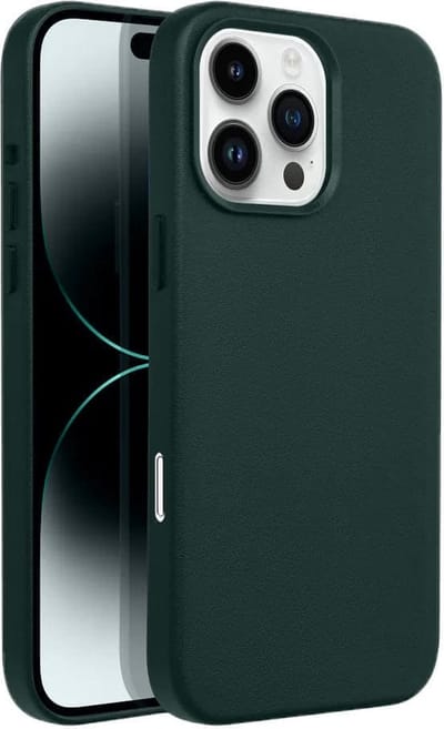 Casify Leren Hoesje geschikt voor MagSafe iPhone 16 Pro Max Hoesje - Bosgroen