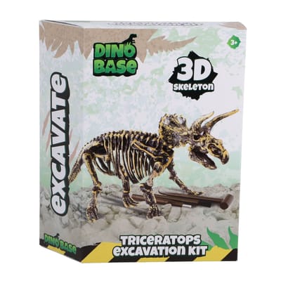 Dino Base speelgoed Triceratops 3D uitbik set - dinobot skelet bouwen.