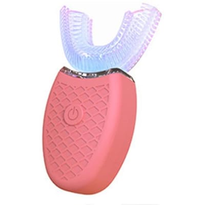 360 Graden Intelligente Automatische Sonische Elektrische Tandenborstel U-type 4 Modussen Tandenborstel USB Opladen Tanden Bleken Blauw Licht roze