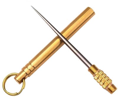 Actie4you® - Multifunctionele Tandenstoker - Herbruikbare Tandenstoker – RVS – Sleutelhanger Tandenstoker - Goud - 1 Stuk
