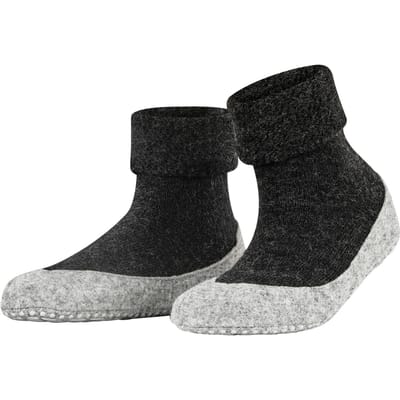 FALKE Cosyshoe Noppen op de zool wol huissokken dames grijs - maat 37-38