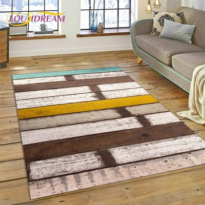 3D Kleurrijk Houtnerf Hout Aangepast Vloerkleed Tapijt voor Woonkamer Slaapkamer Decoratie, Vloermat Antislip Decoratie voor Bank Deurmat 40x60cm( 15x23in )