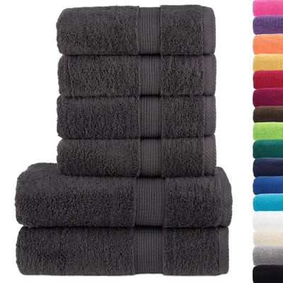 vidaXL - 6-delige - Handdoekenset - SOLUND - 600 - g/m² - antracietkleurig