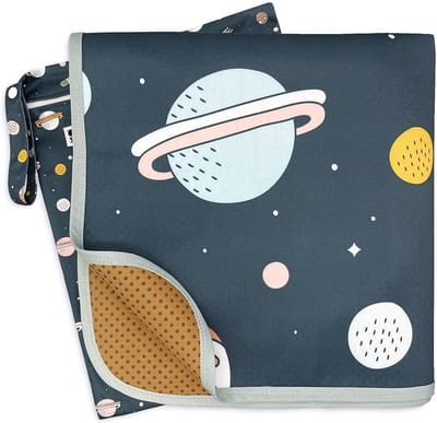 Baby Splat Mat - Eetmat Kinderstoel - Vloerbescherming Eten - Inclusief Waterdichte Tas - 130x130 cm - Space Cadet