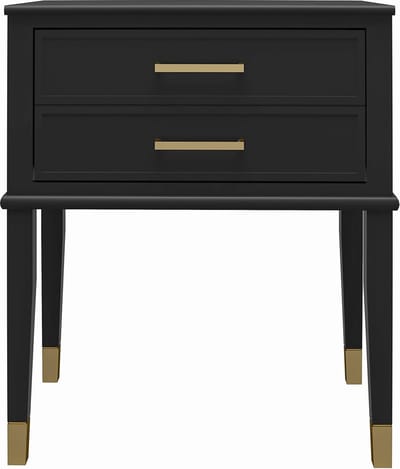 Westerleigh-Endtable met 1 lade in MDF zwart