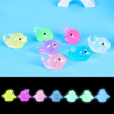 10 STUKS Mini Lichtgevende Micro Landschap Dolfijn Kind Dier Tafel Decoratie Miniature Sierfiguurtjes speelgoed blue