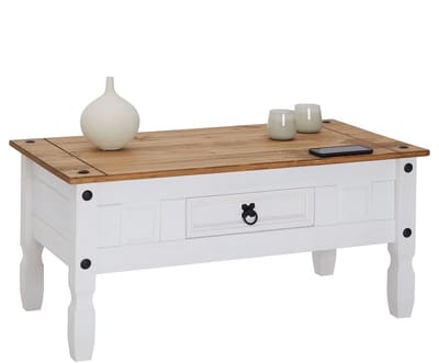 Mexico salontafel CAMPO van massief hout - wit
