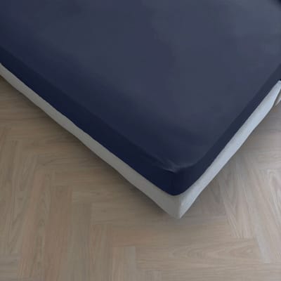 Kayori Puro Hoeslaken Katoen Perkal - 90x210-220cm - Matrasdikte 35 cm - Hotelkwaliteit - Navy