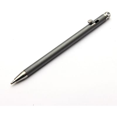 Creatieve Mini Boutpen van Titaniumlegering, Draagbaar Sleutelhanger Hanger, Draagbare Reis Zakbalpen, Dubbel Gebruik Voor Schrijven En Spelen gray
