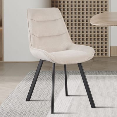 Eetkamerstoel Amalia | 53 X 61 X 87 Cm | Zandkleurig Design