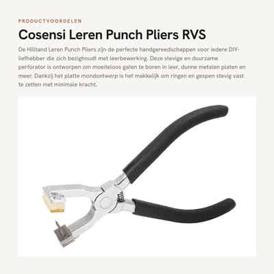 Dailygoods- Leerperforator met platte mond - Gaatjesmaker Riem - Gaatjesmaker Papier - Handgereedschap - Roestvrij Staal - Geschikt voor leren en metalen materialen