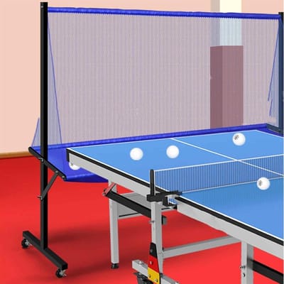 Tafeltennis Bal Vanger - Pingpong Oefennet - Multi-ball Training - Draagbaar met Wielen - 210 x 142 cm - Zwart